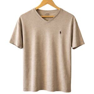 Polo Ralph Lauren Light Tan V Neck T Shirt Men’s Large